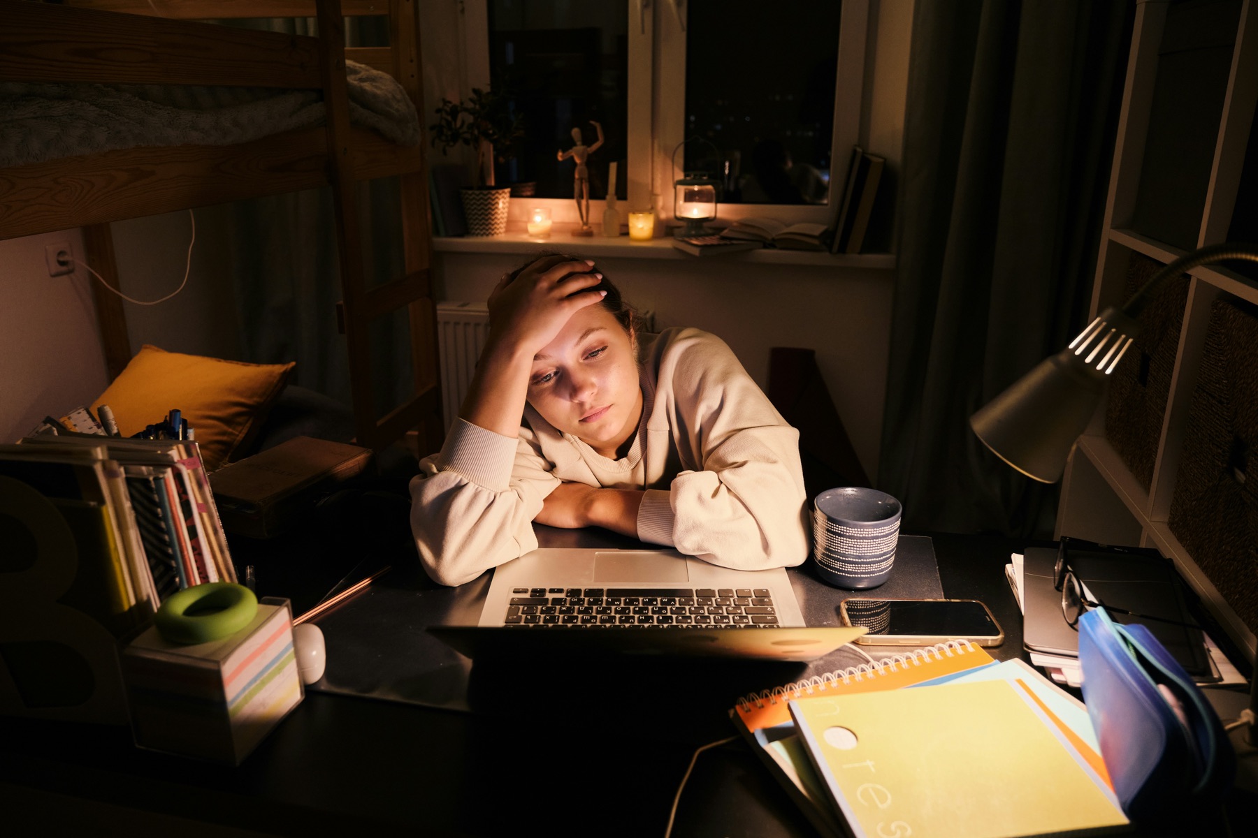 late night screen use contributing to sleep deprivation